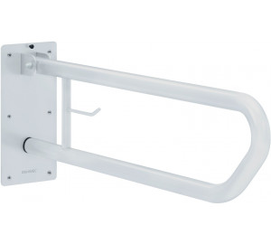 Folding bar 600mm w/paper dispenser white steel
